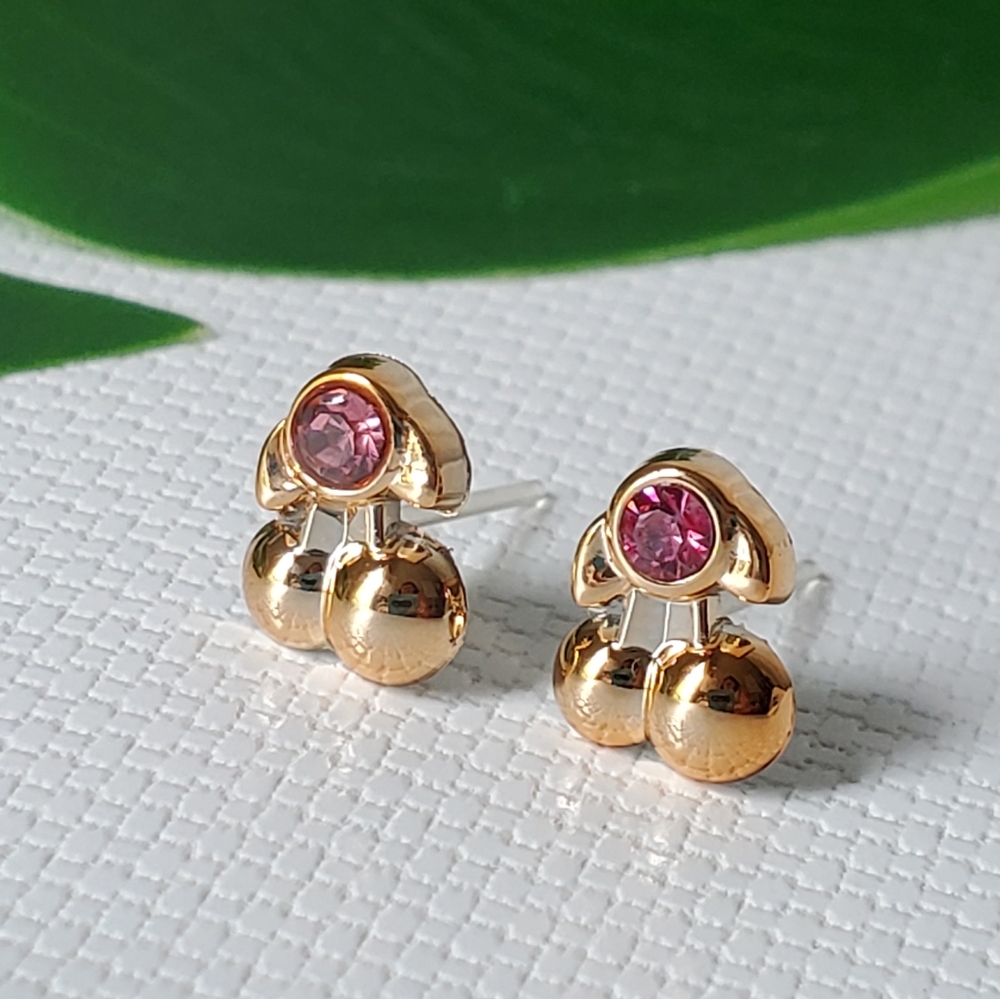 Hypoallergenic Plastic Studs Earrings Cherry